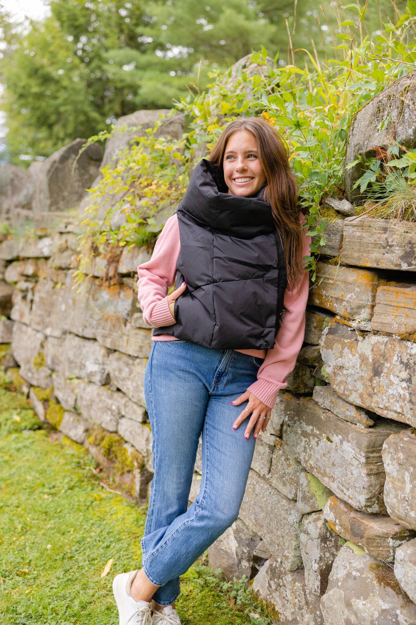 Black Waterproof Pretty Puffer Vest