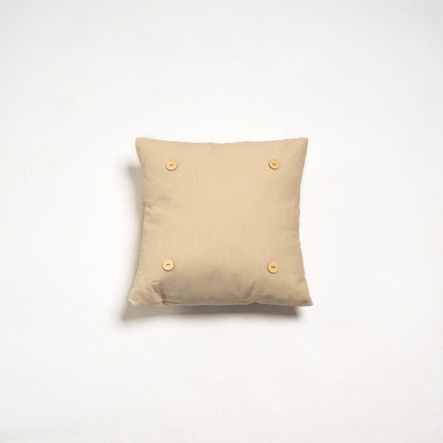 Natural Washed Cotton Button Pillow Square