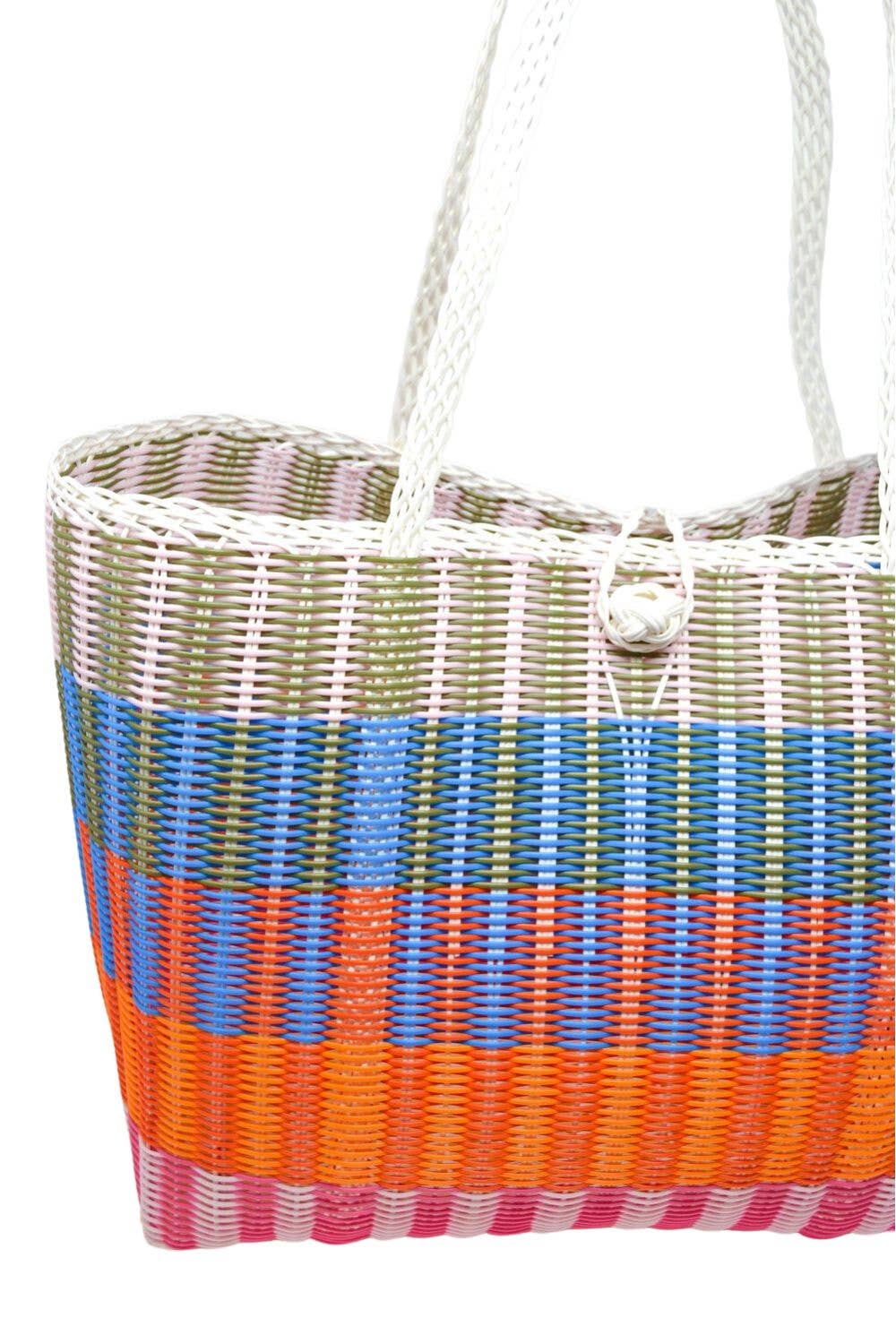 Medium, Lalie in Oranges + Pinks + Light Blue + Olive Green