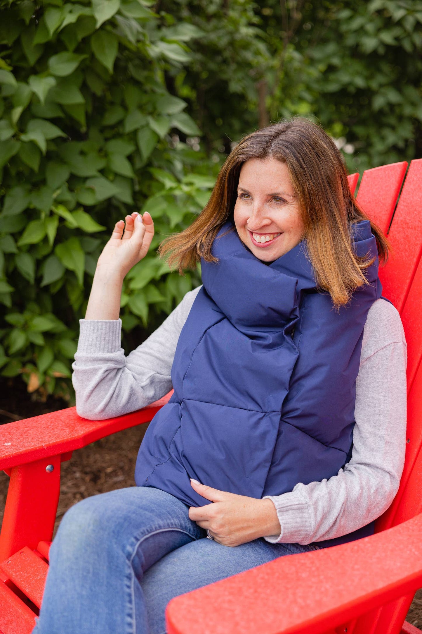 Navy Waterproof Pretty Puffer Vest