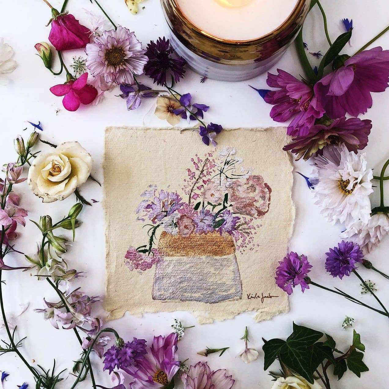 Clara | Growing Candle, flower seed-label, eco-friendly