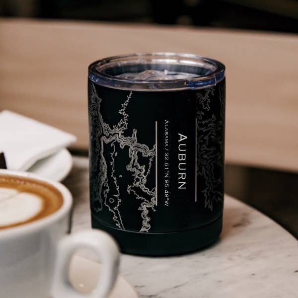 Auburn AL Map Insulated Cup in Matte Black