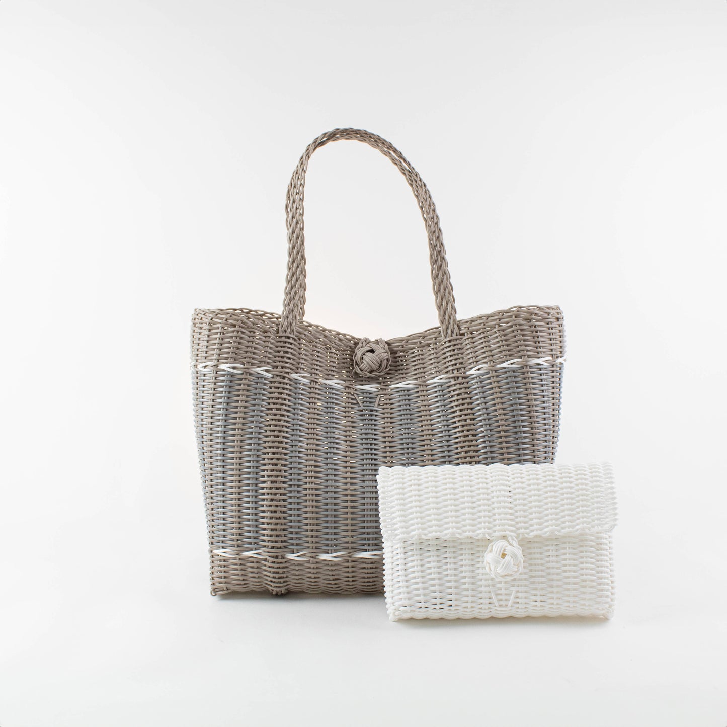 Small, Guadalupe - Putty + Silver Tote