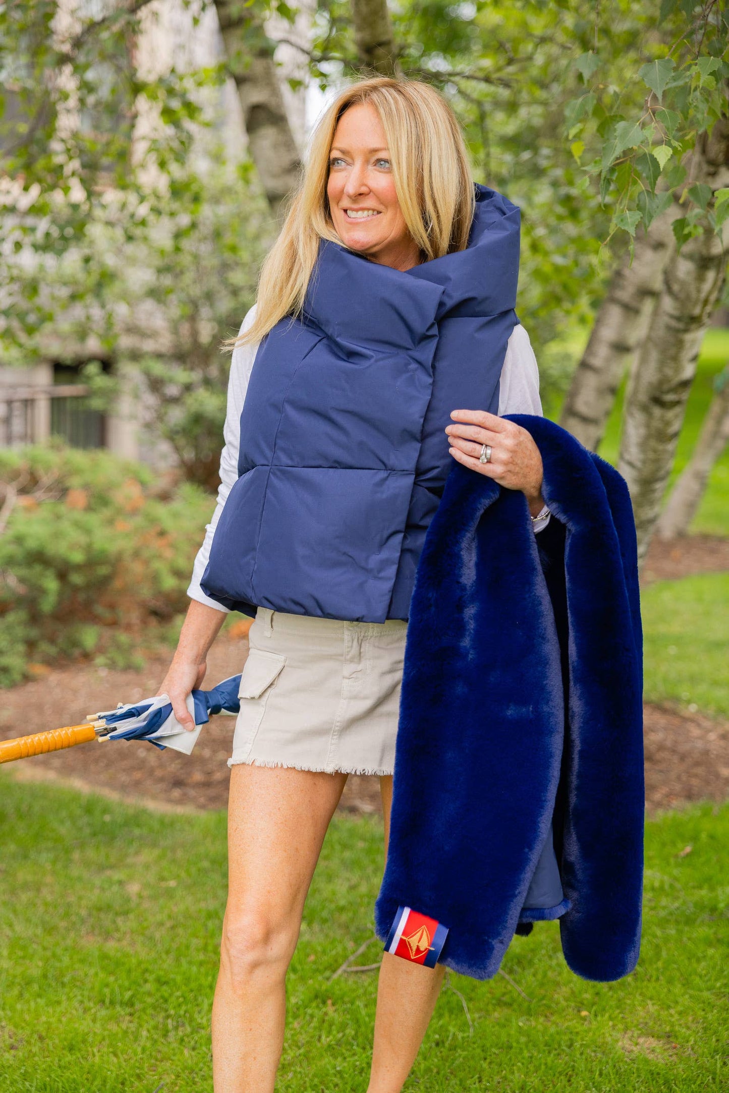 Navy Waterproof Pretty Puffer Vest