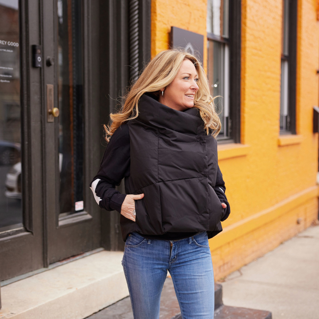 Black Waterproof Pretty Puffer Vest