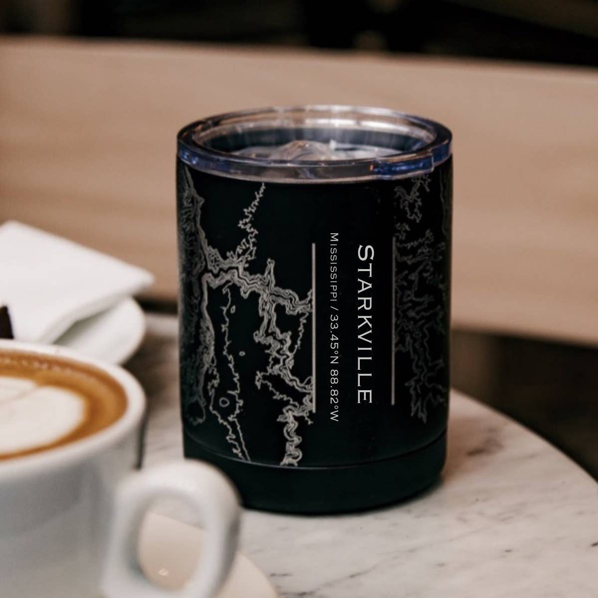 Starkville MS Map Insulated Cup in Matte Black