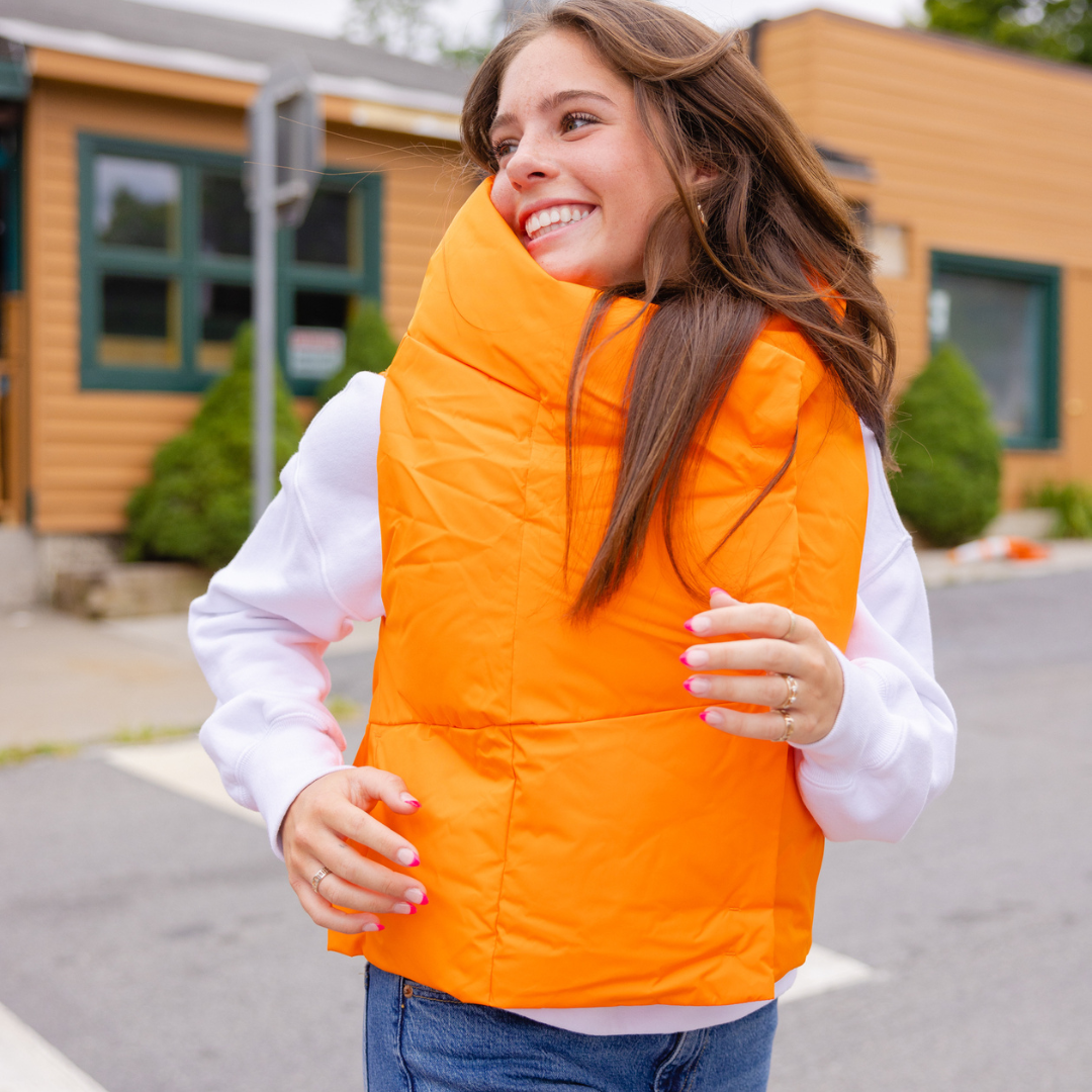 Orange Waterproof Pretty Puffer Vest
