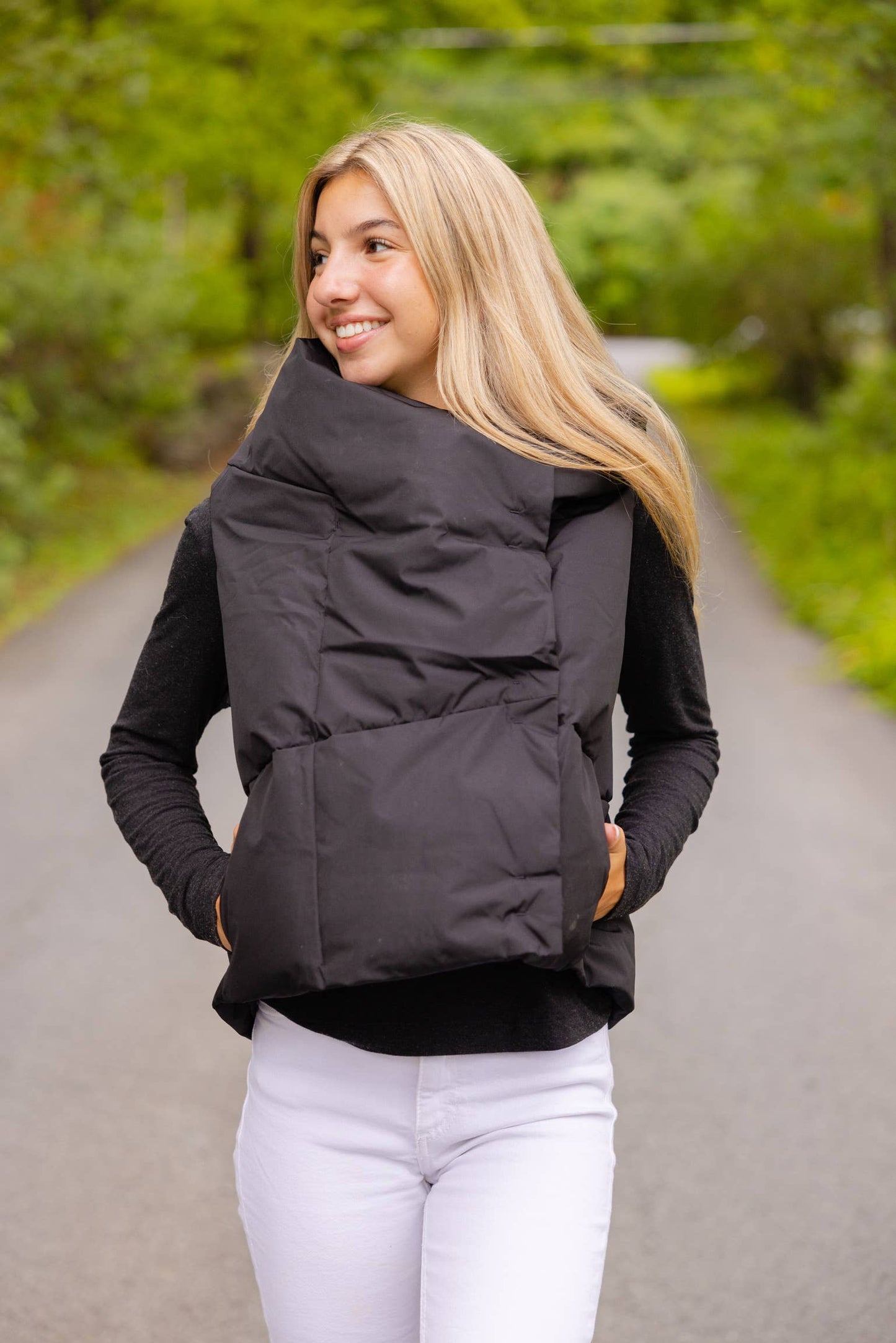Black Waterproof Pretty Puffer Vest