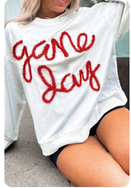 Red and White Tinsel Game Day Shirt