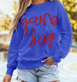 Red and Blue Tinsel Game Day Shirt