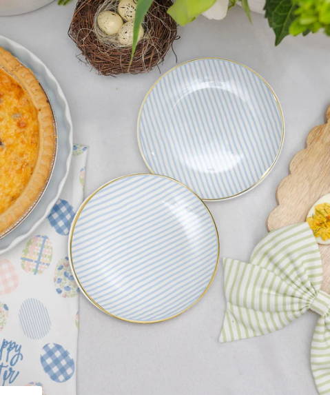 Blue Striped Appetizer Plate