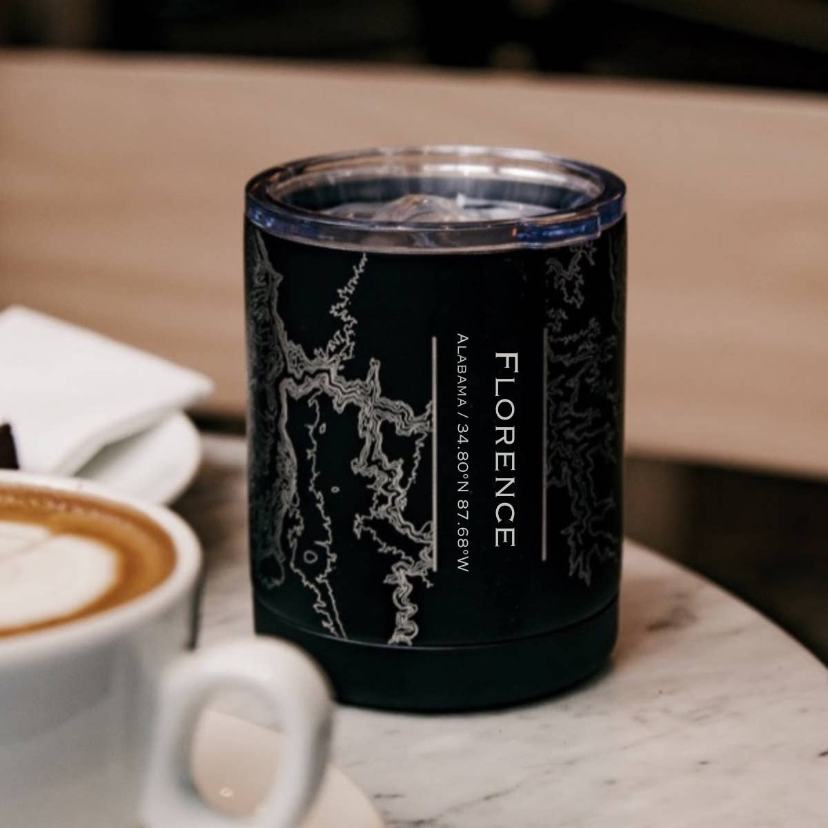 Florence AL Map Insulated Cup in Matte Black