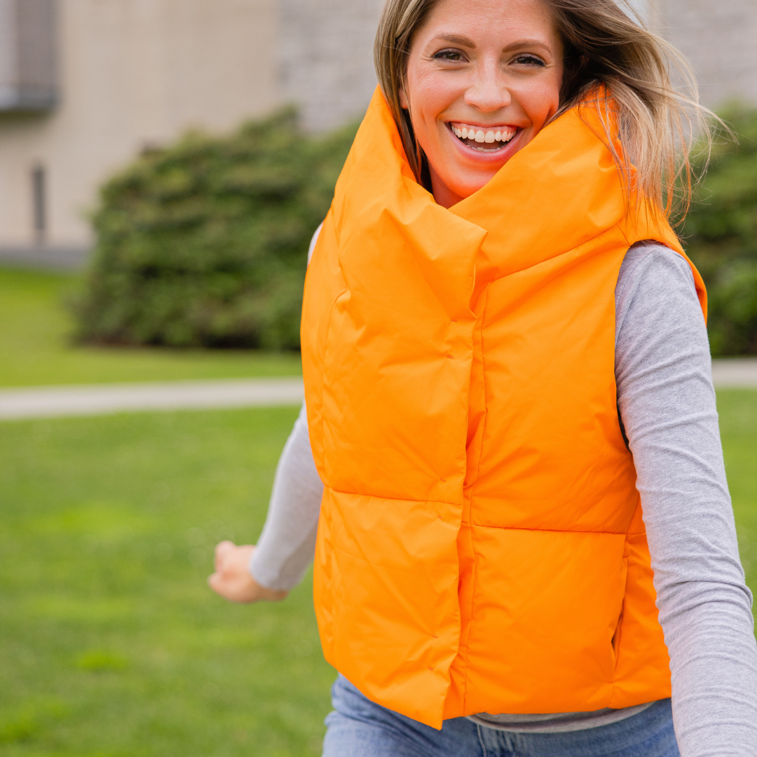 Orange Waterproof Pretty Puffer Vest