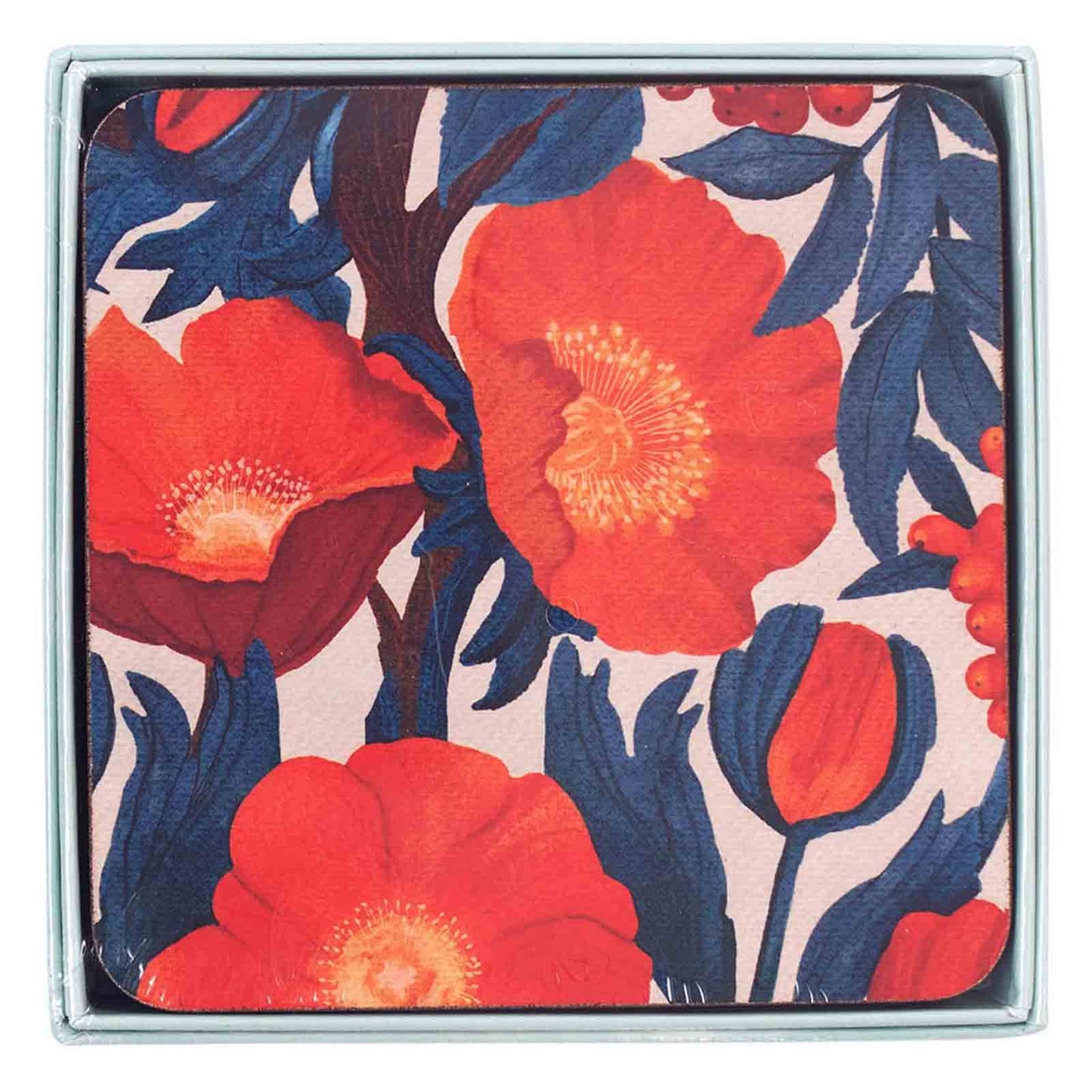 ICELANDIC POPPIES Square Coasters, Set of 4