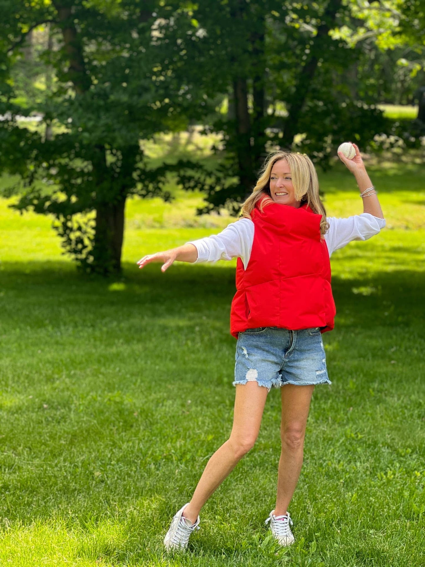 Red Waterproof Pretty Puffer Vest