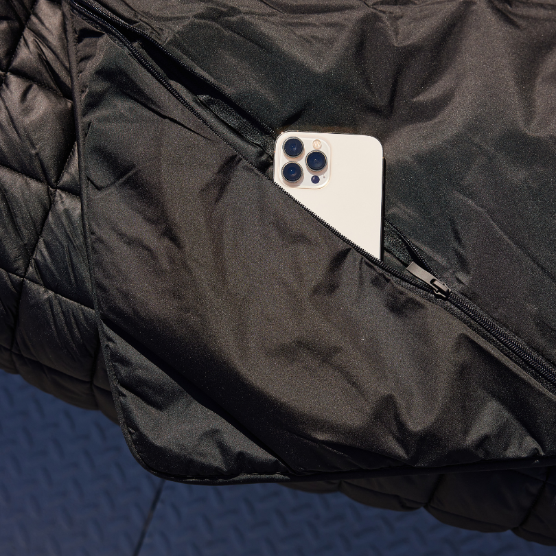 Black Waterproof Quilted Puffer Blanket