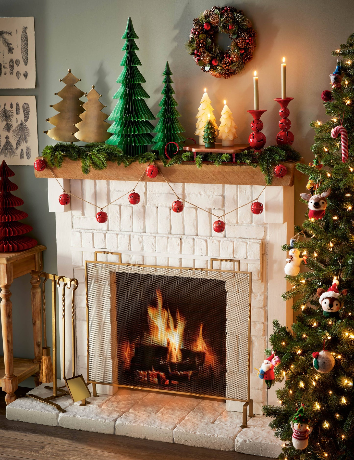 Christmas Jingle Bell Enamel Taper Pillar Small