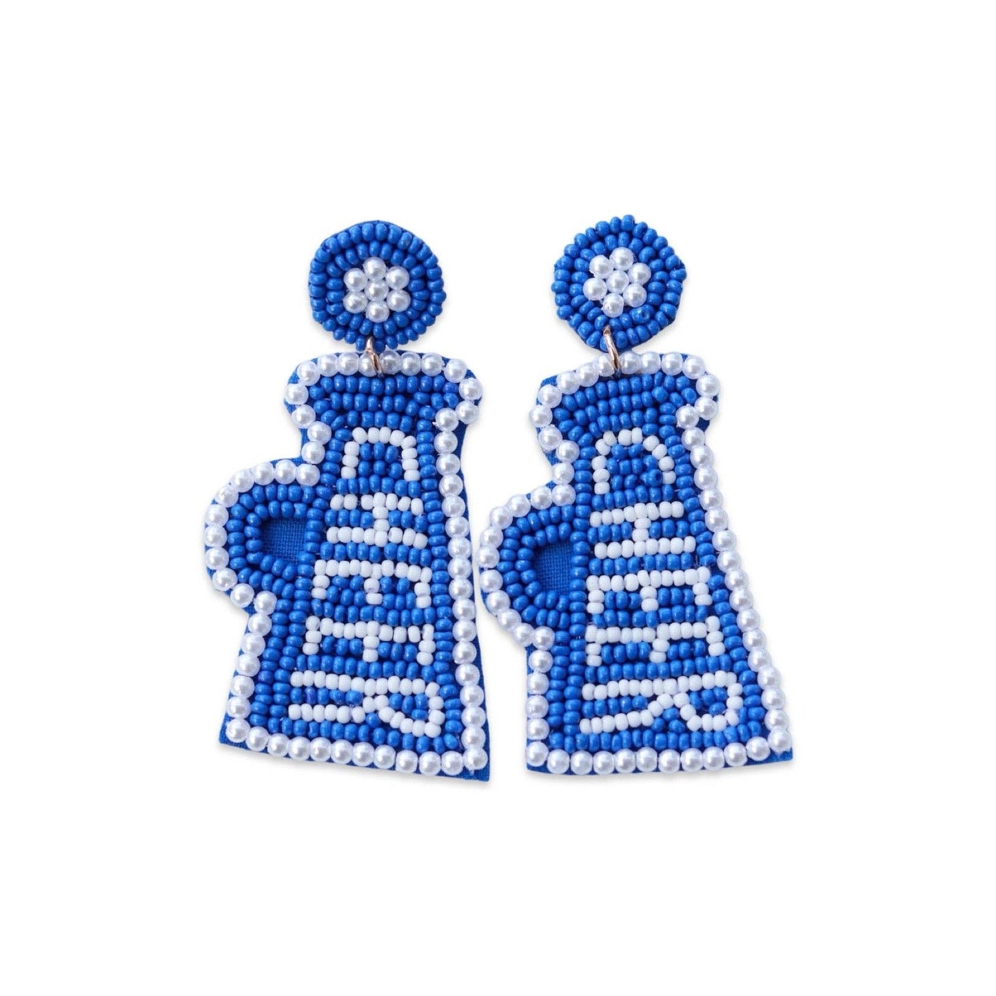 Custom Orange Beaded Megaphone Earrings| GAME DAY EARRINGS