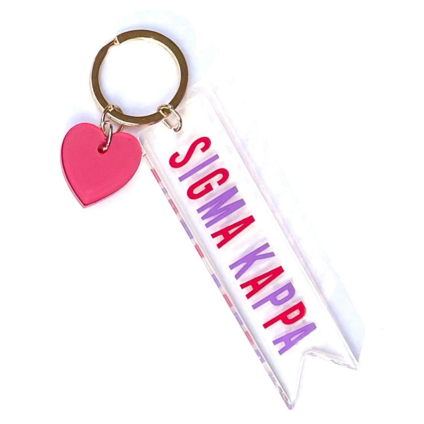 Sorority & Greek Acrylic Heart Keychain