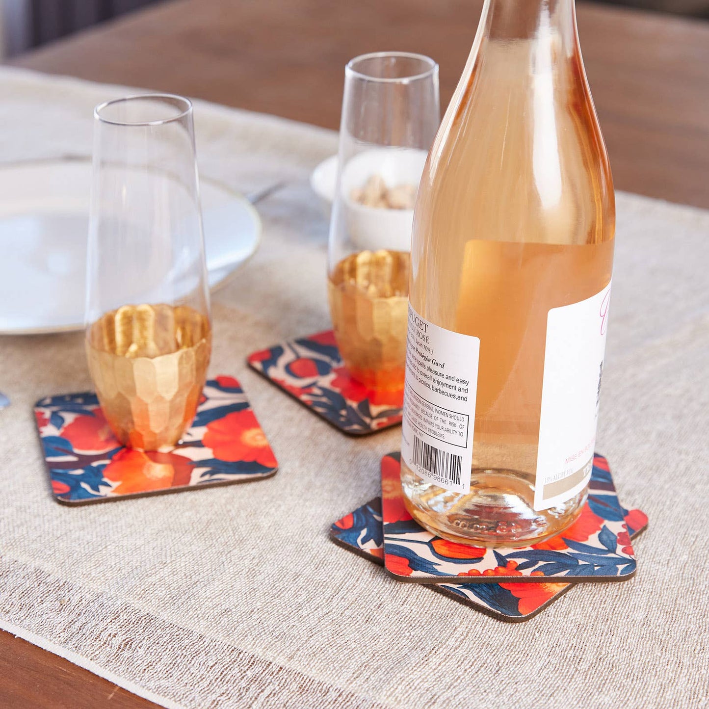 ICELANDIC POPPIES Square Coasters, Set of 4
