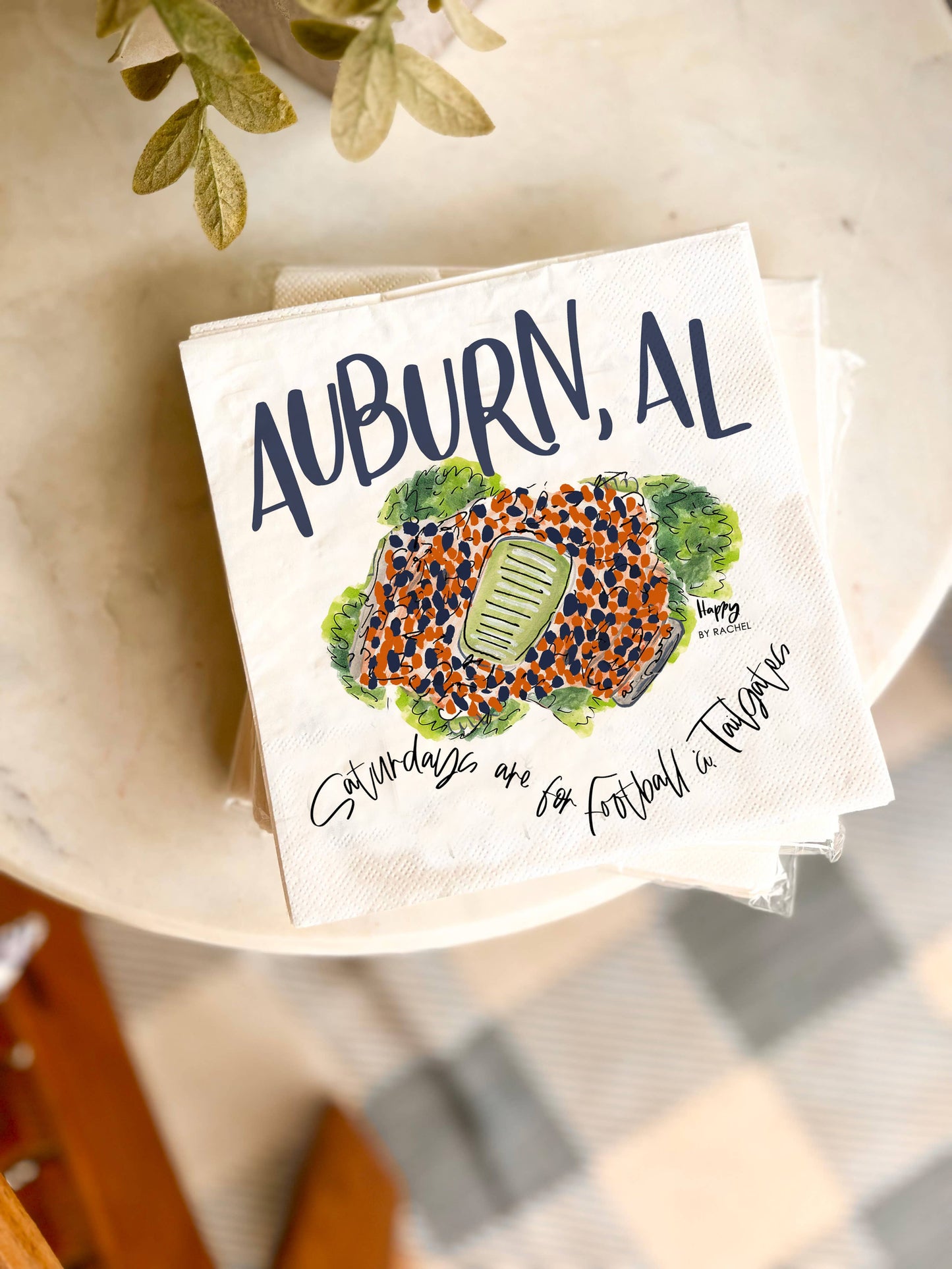Auburn, AL Tailgate Napkins-Pack of 20-Lunch Size-Full Color