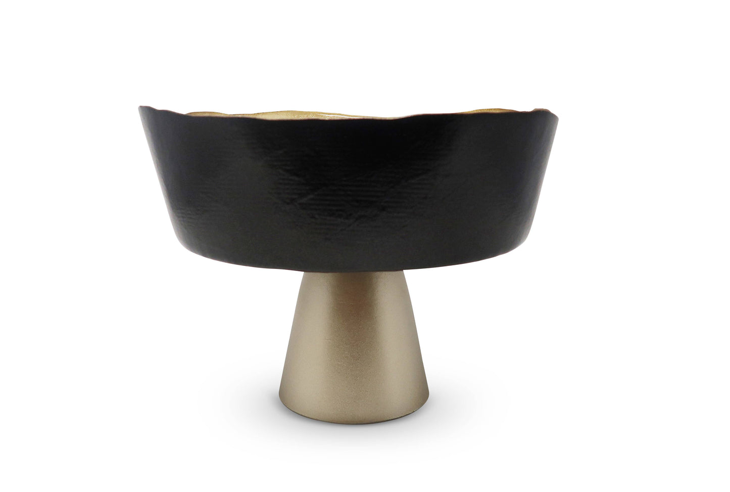 Organic Shaped Footed Bowl with Gold