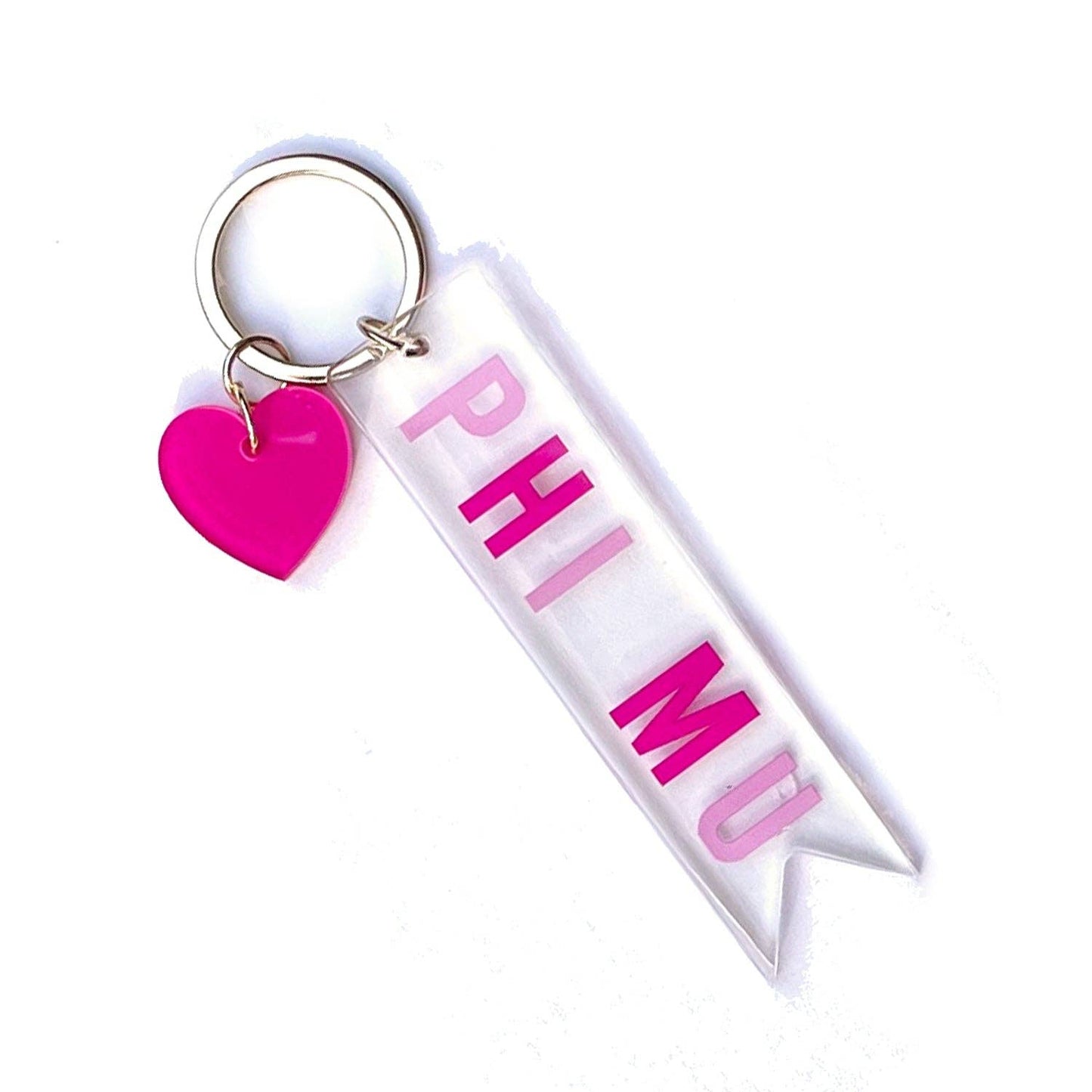 Sorority & Greek Acrylic Heart Keychain