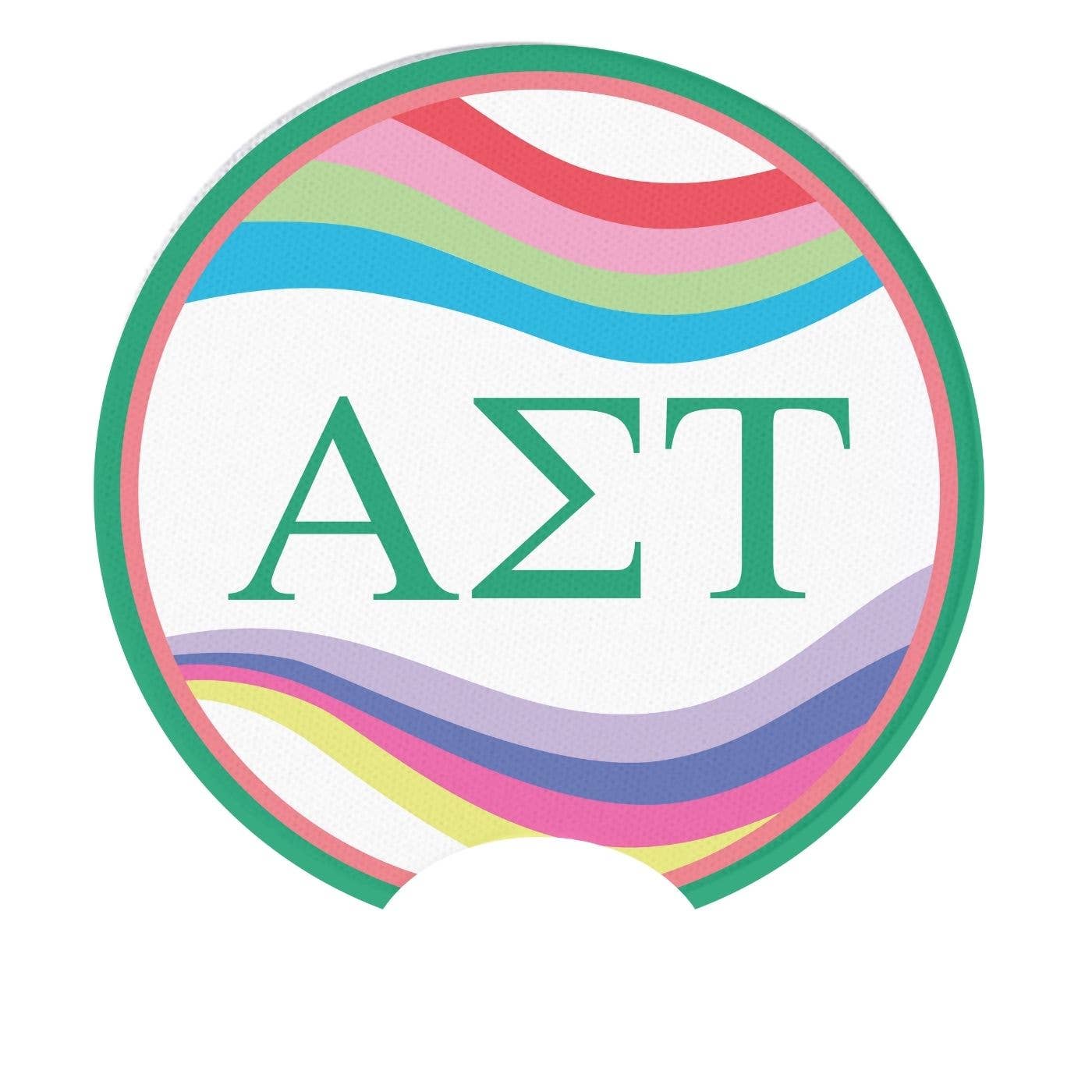 Sorority Car Coasters - Retro Wave Design