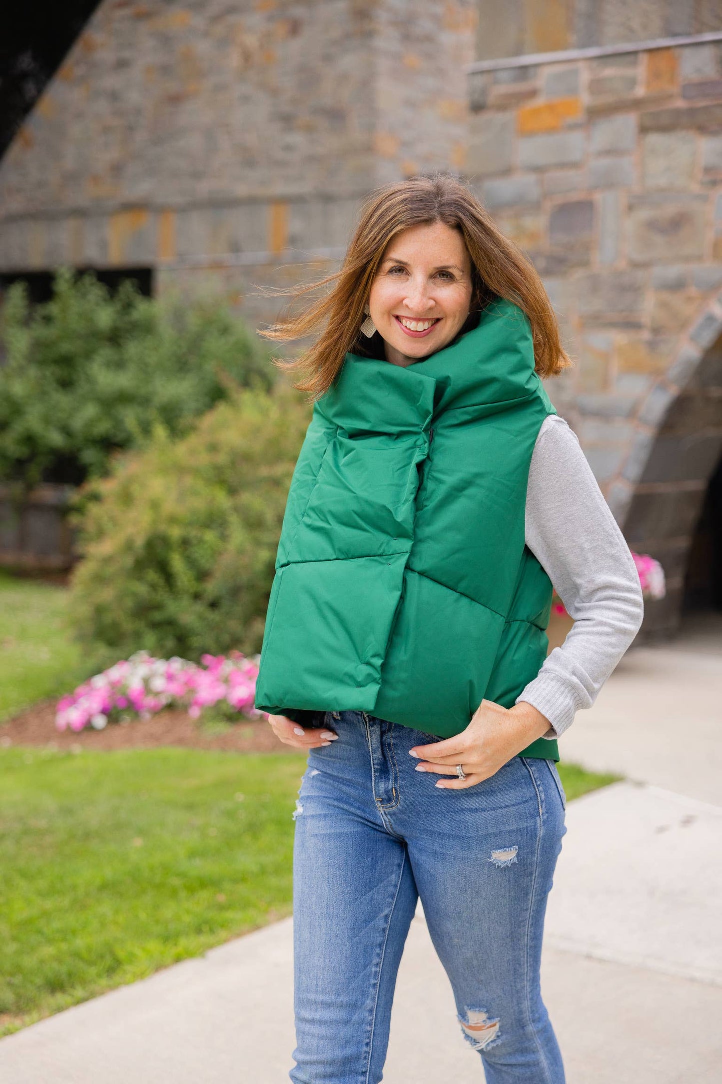 Green Waterproof Puffer Vest