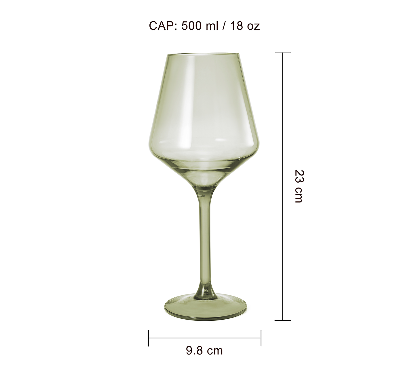 Pastel Colored Unbreakable Acrylic Plastic Wine Glasses Set of 6