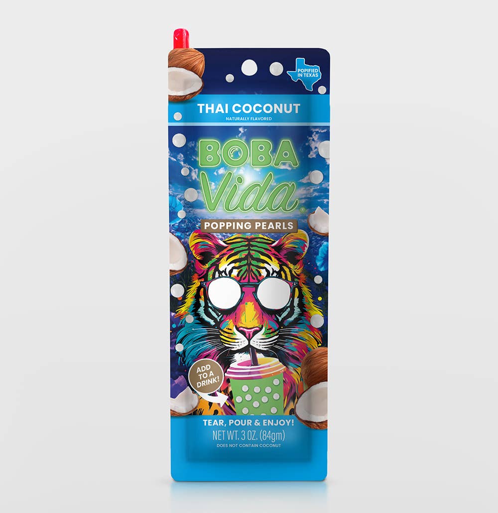 Boba Vida Popping Pearls, Thai Coconut, 10ct