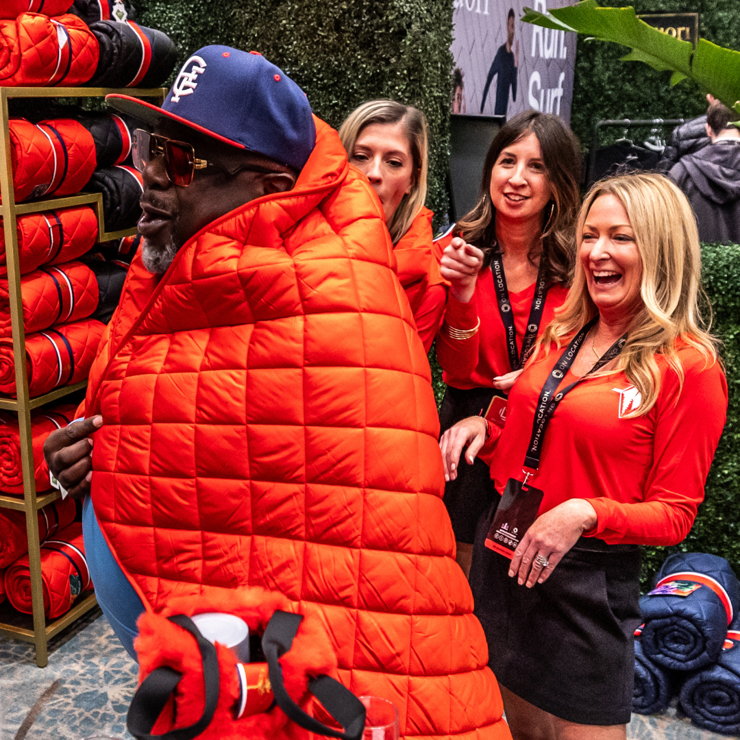 Red Waterproof Quilted Puffer Blanket