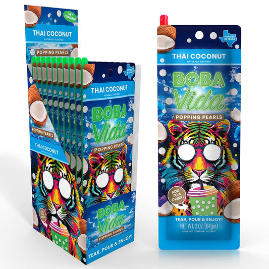 Boba Vida Popping Pearls, Thai Coconut, 10ct