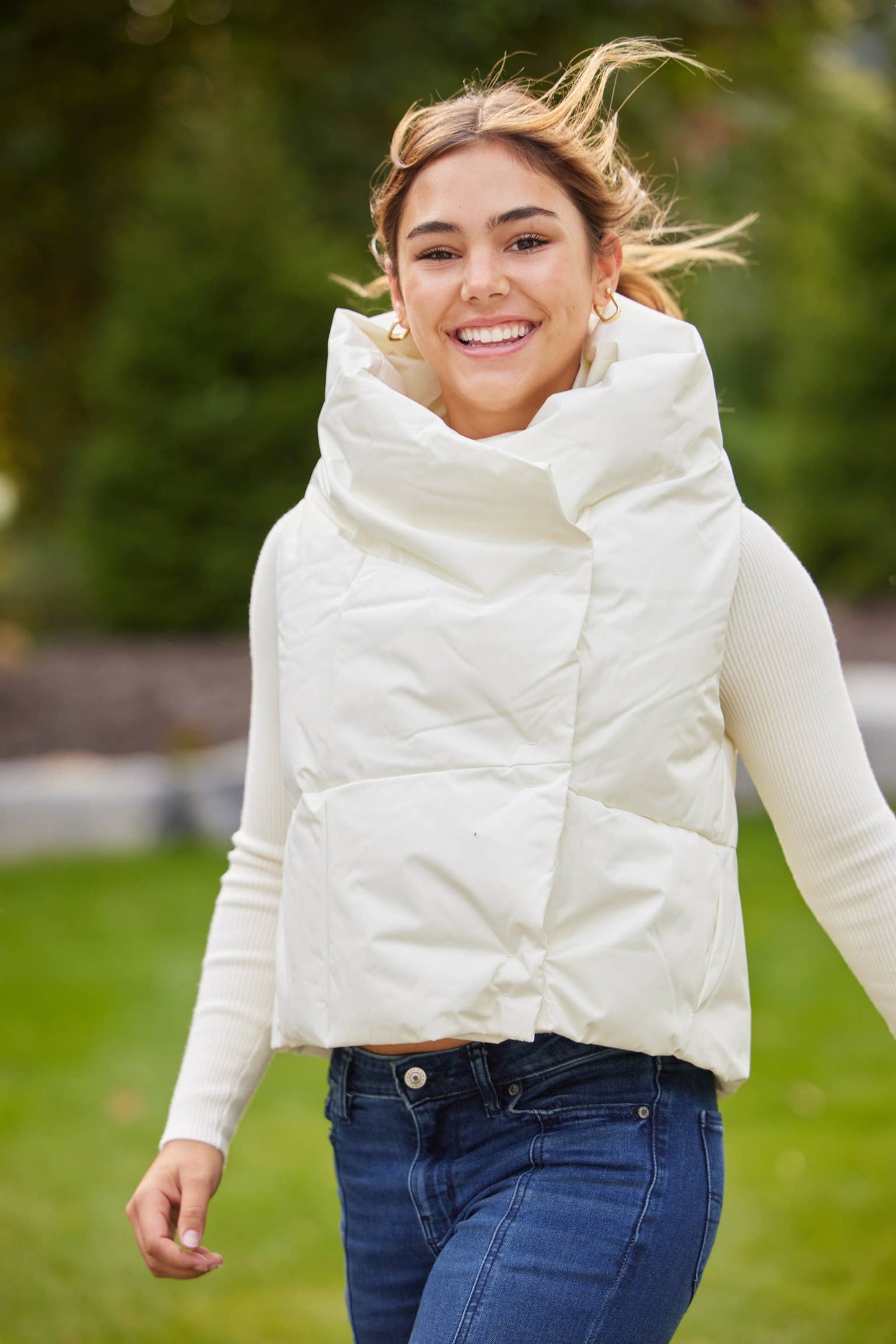 White Waterproof Pretty Puffer Vest