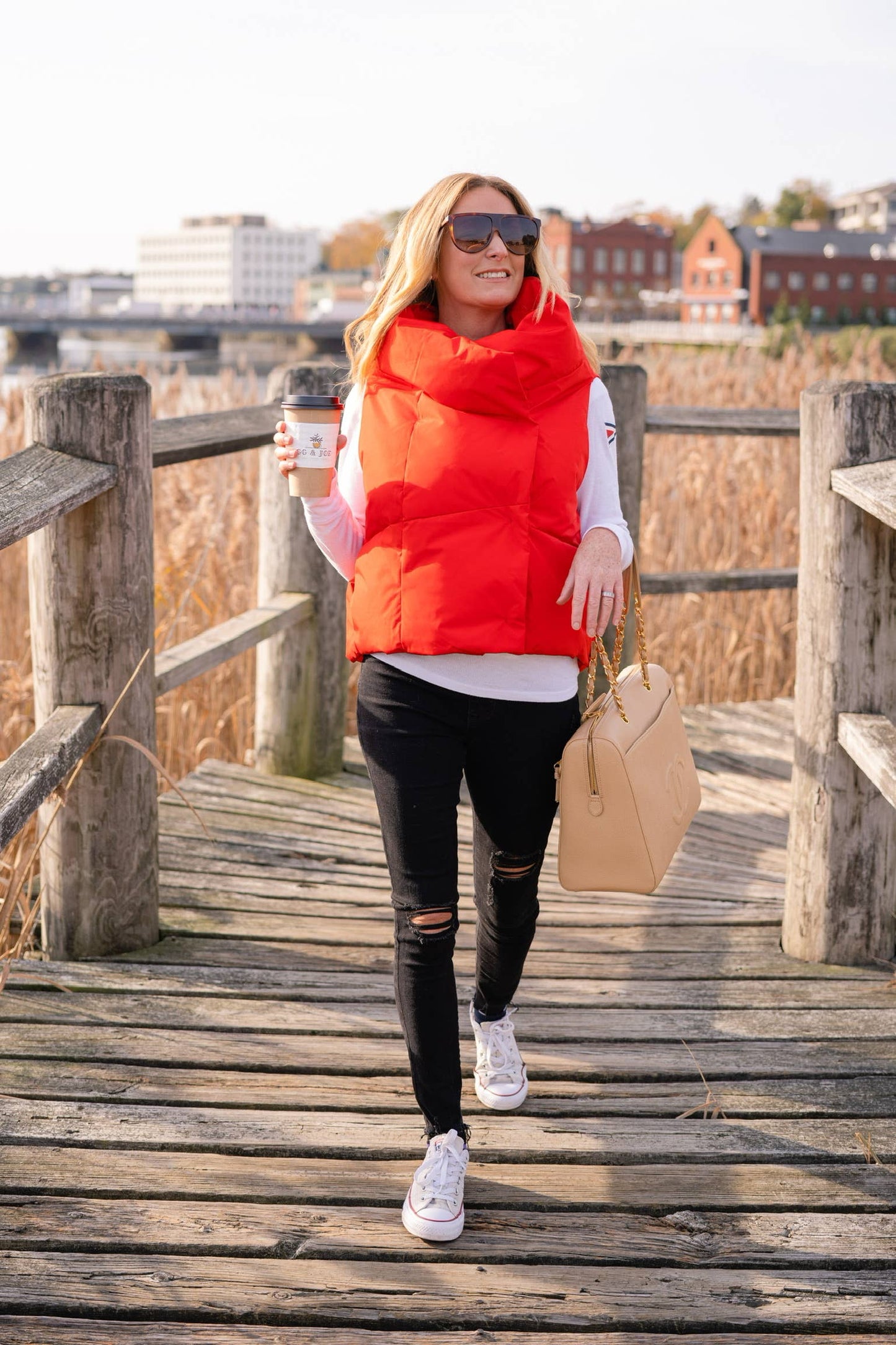 Red Waterproof Pretty Puffer Vest