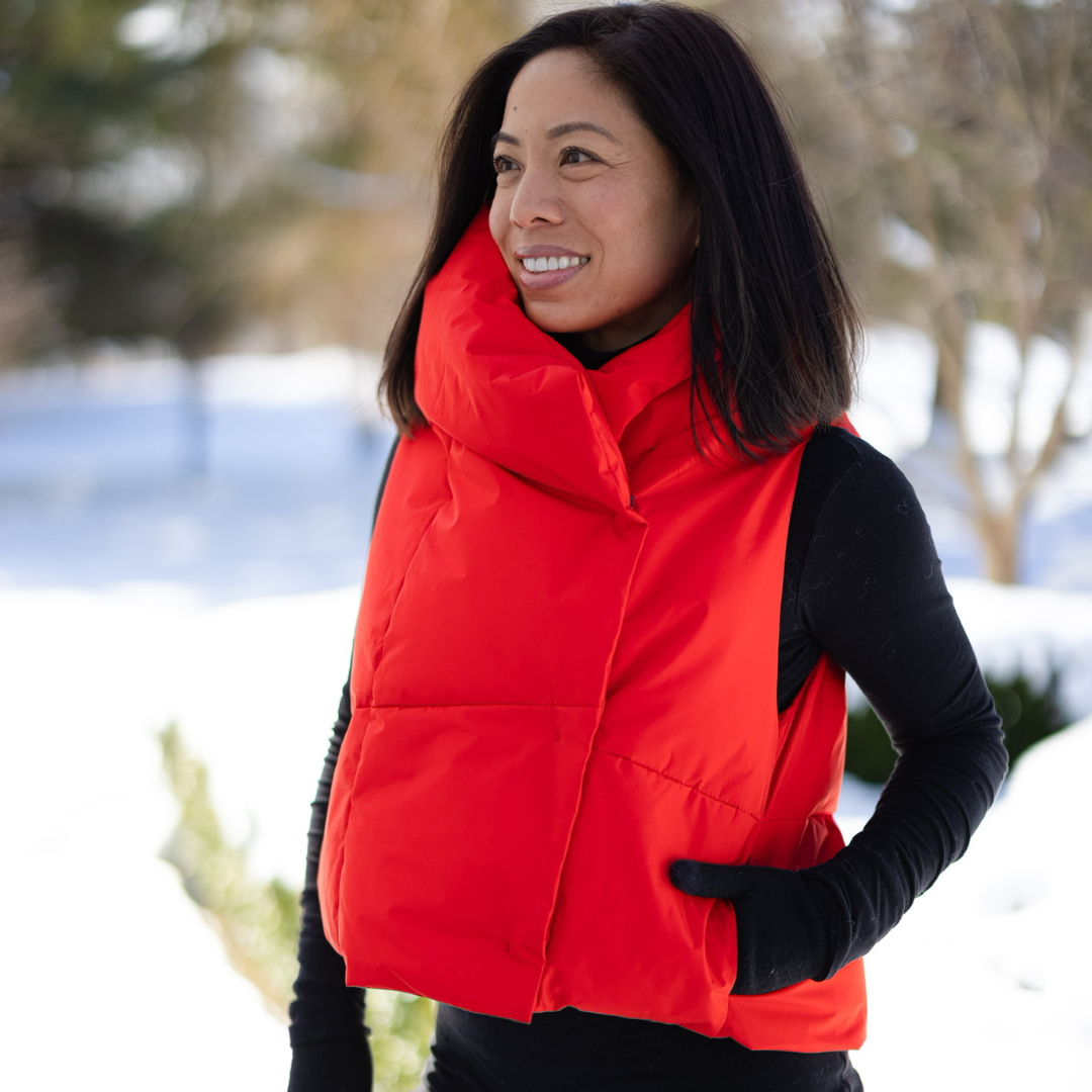 Red Waterproof Pretty Puffer Vest