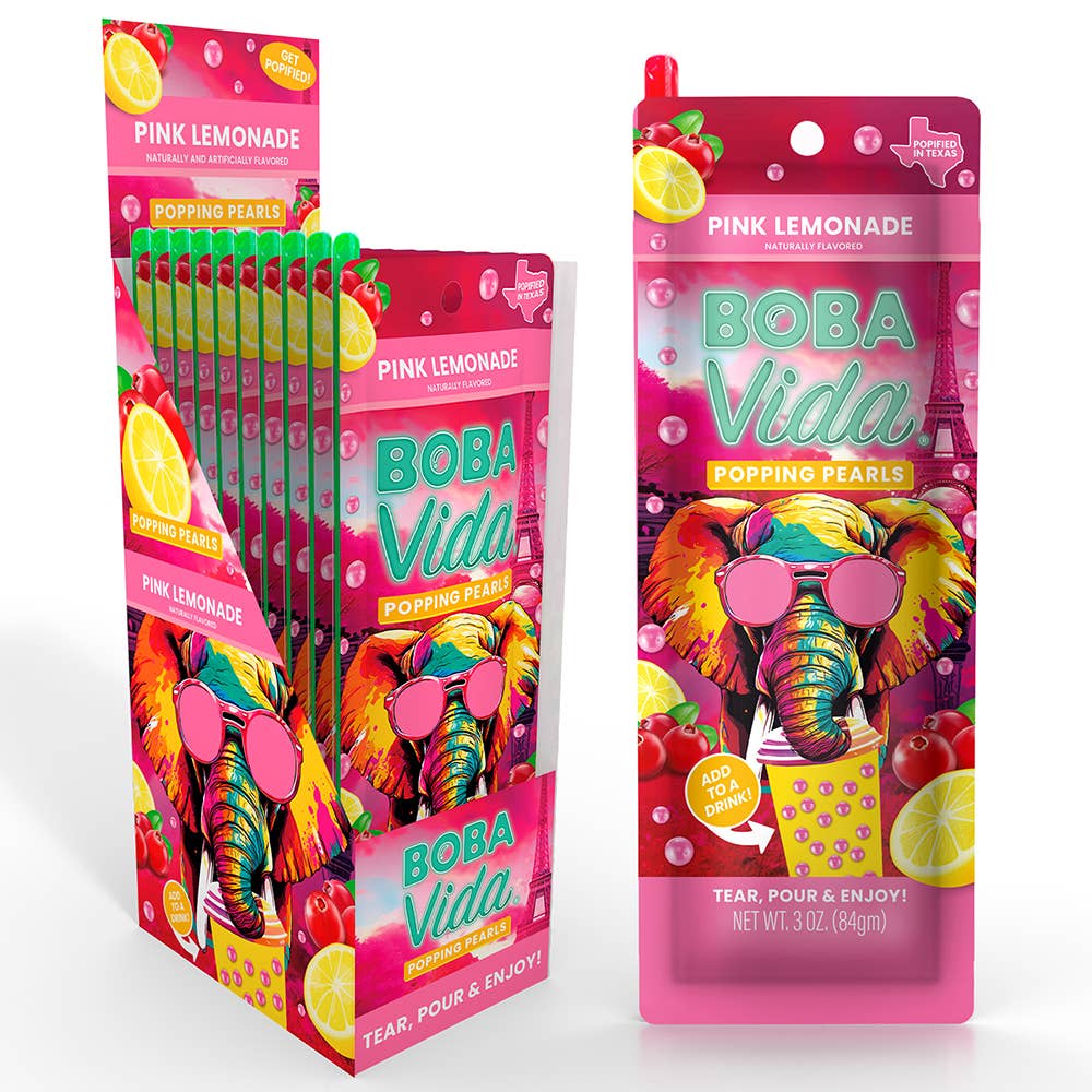 BobaVida Popping Boba - Pink Lemonade,10ct