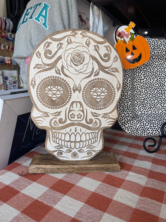 Wooden Decorative Skull