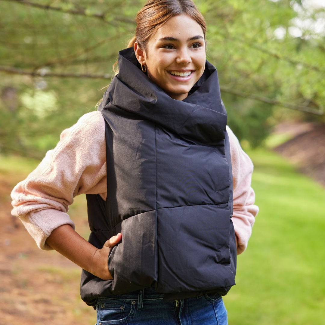 Black Waterproof Pretty Puffer Vest