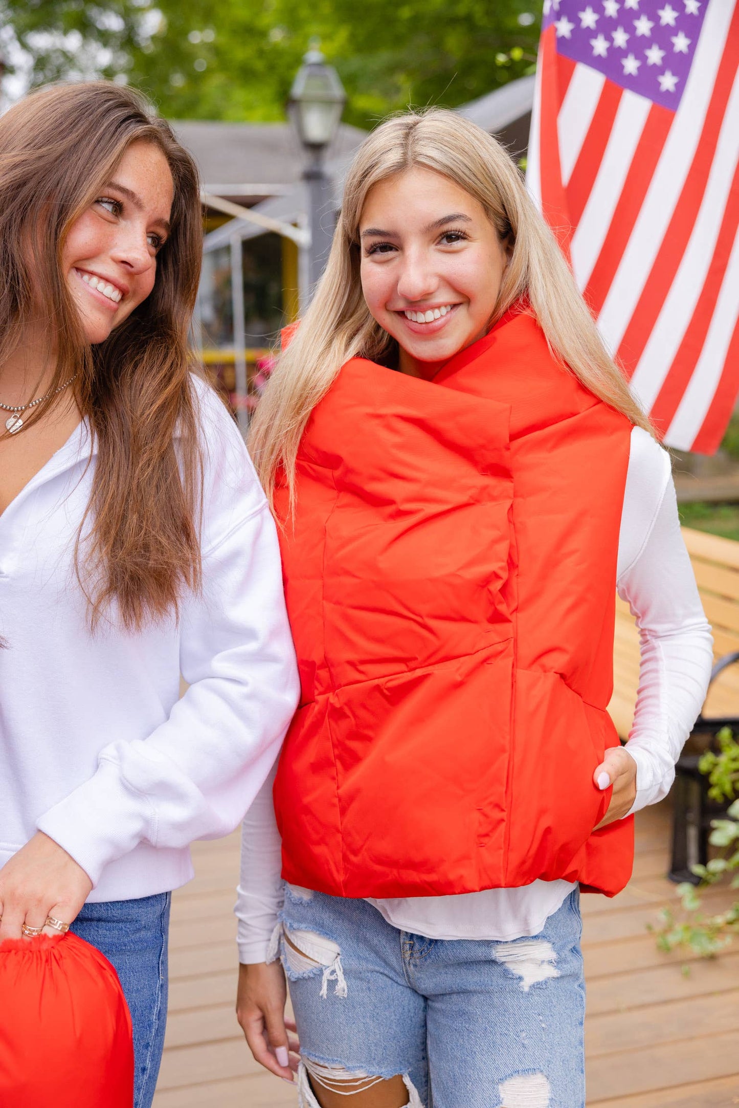 Red Waterproof Pretty Puffer Vest