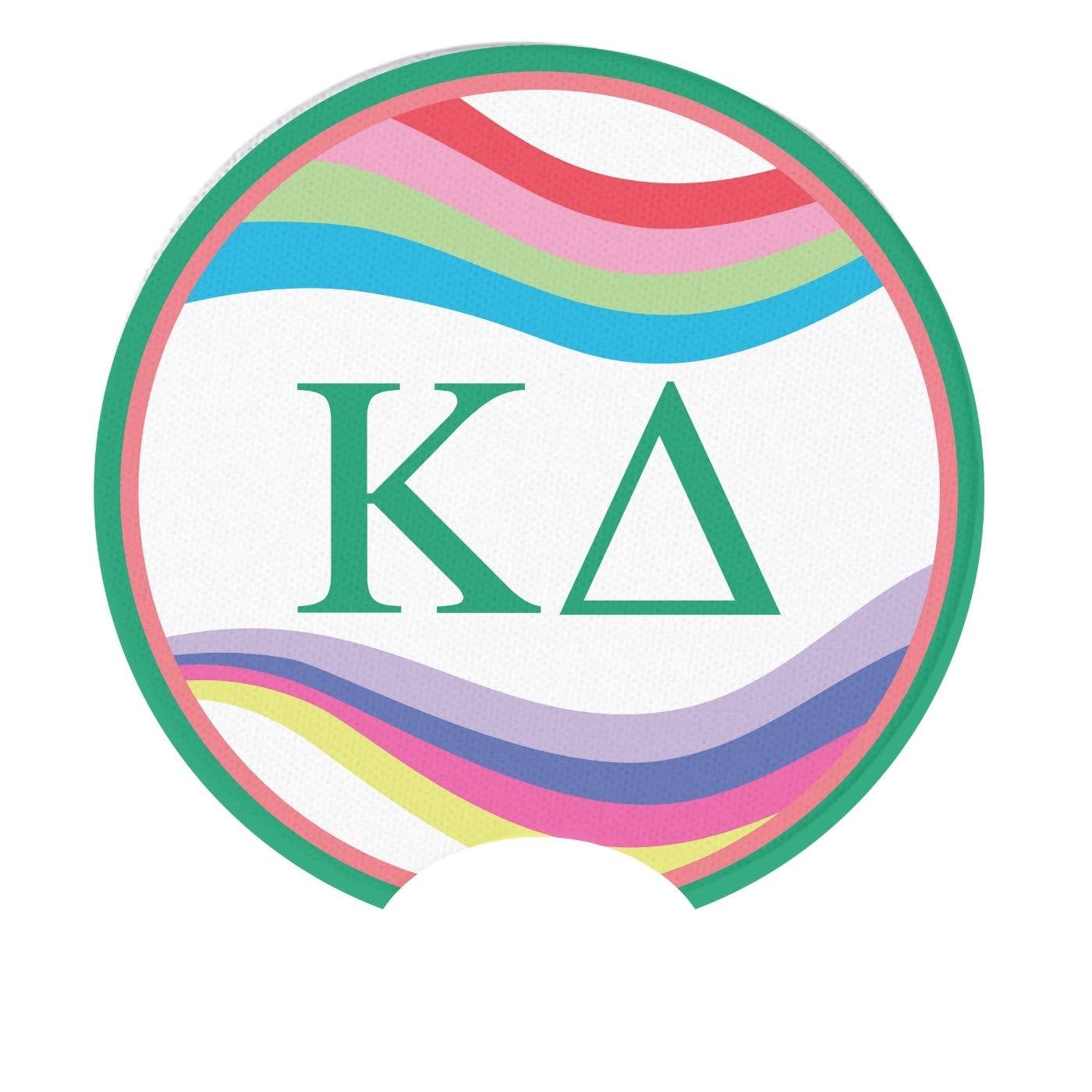 Sorority Car Coasters - Retro Wave Design