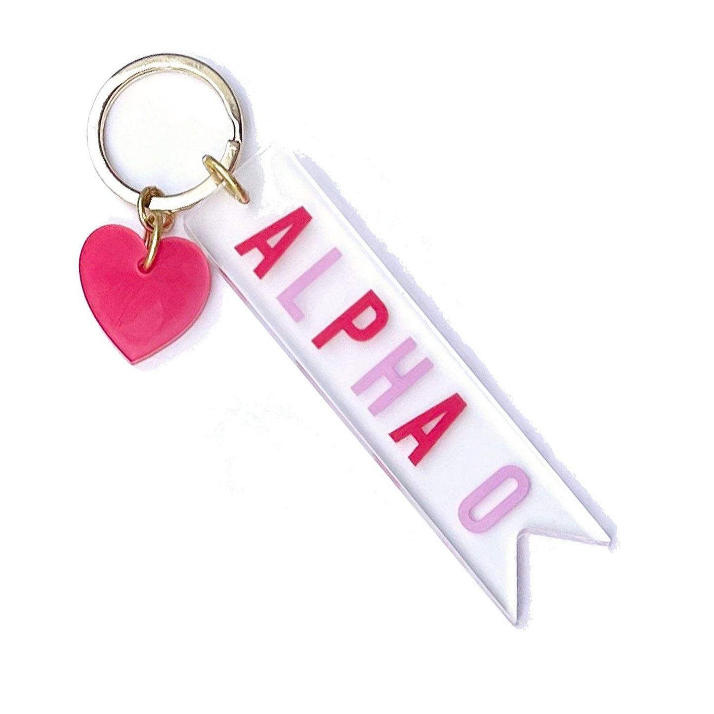Sorority & Greek Acrylic Heart Keychain