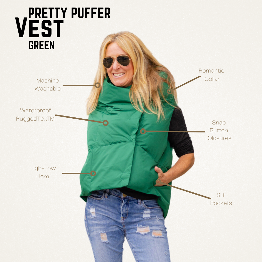 Green Waterproof Puffer Vest