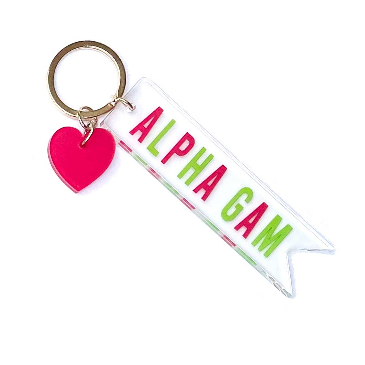 Sorority & Greek Acrylic Heart Keychain