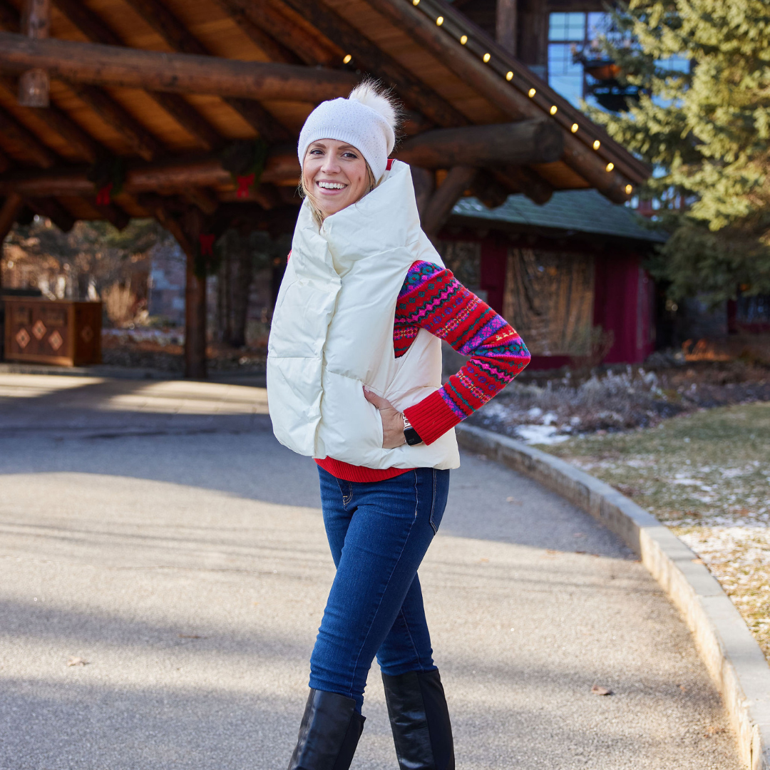 White Waterproof Pretty Puffer Vest