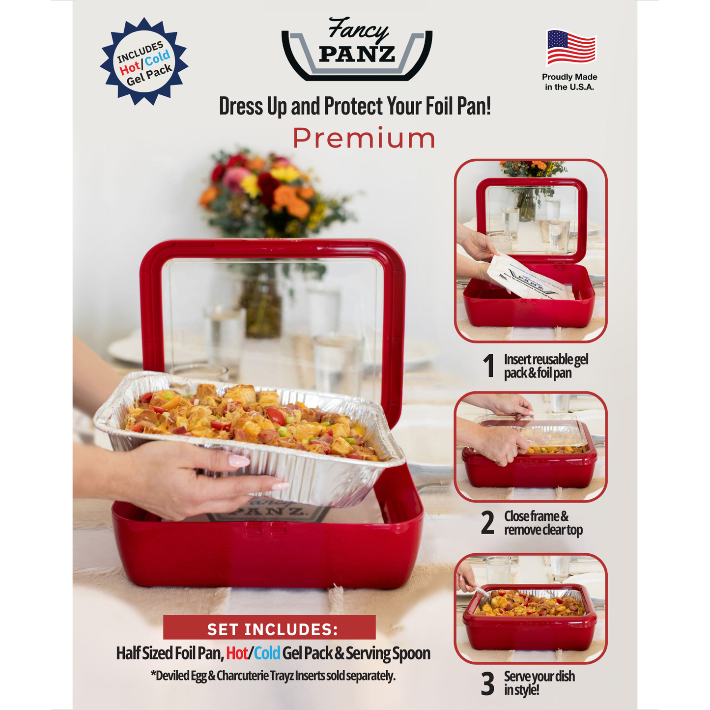 Premium Set - Pan Frame w/ Lid & Gel Pack - Denim Blue