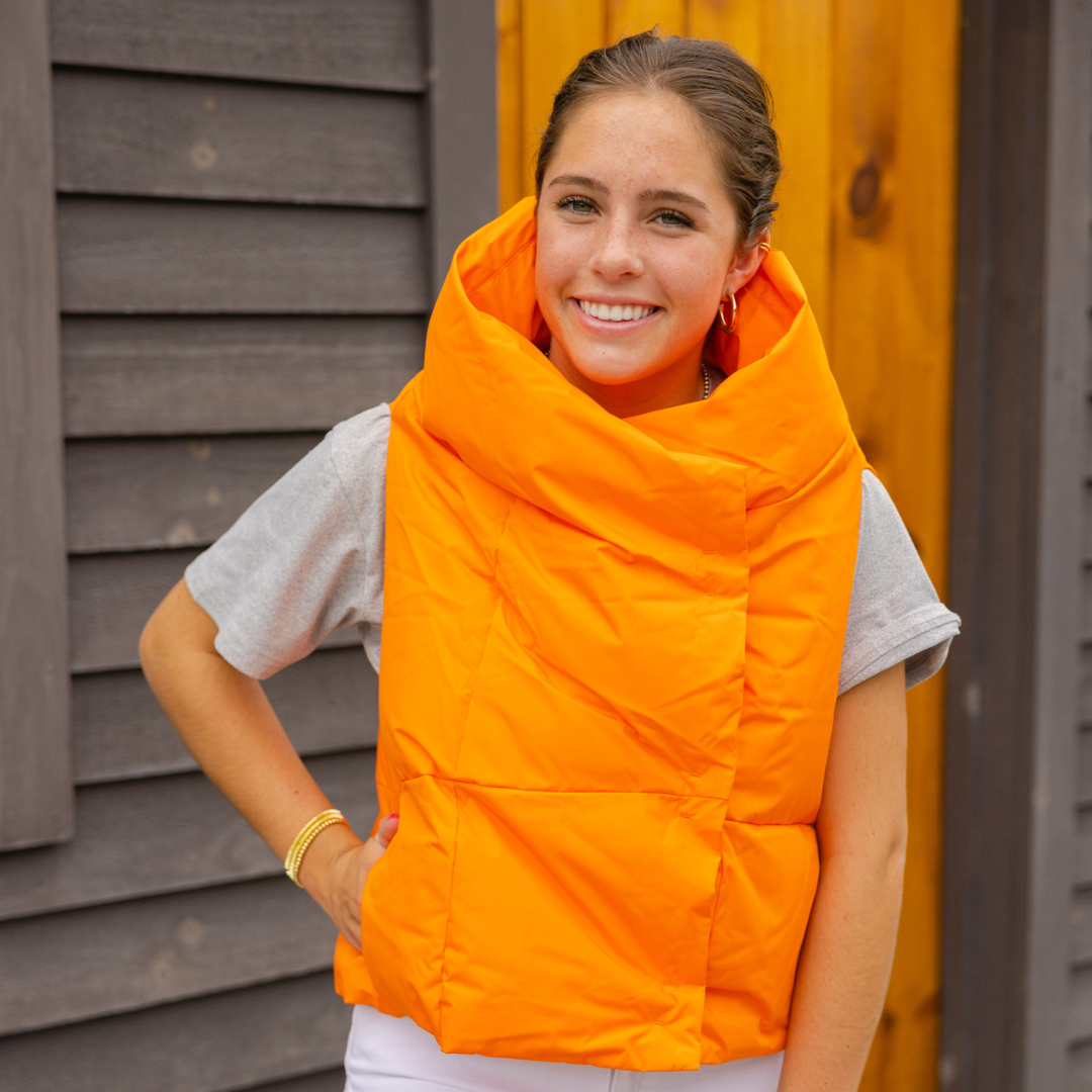 Orange Waterproof Pretty Puffer Vest