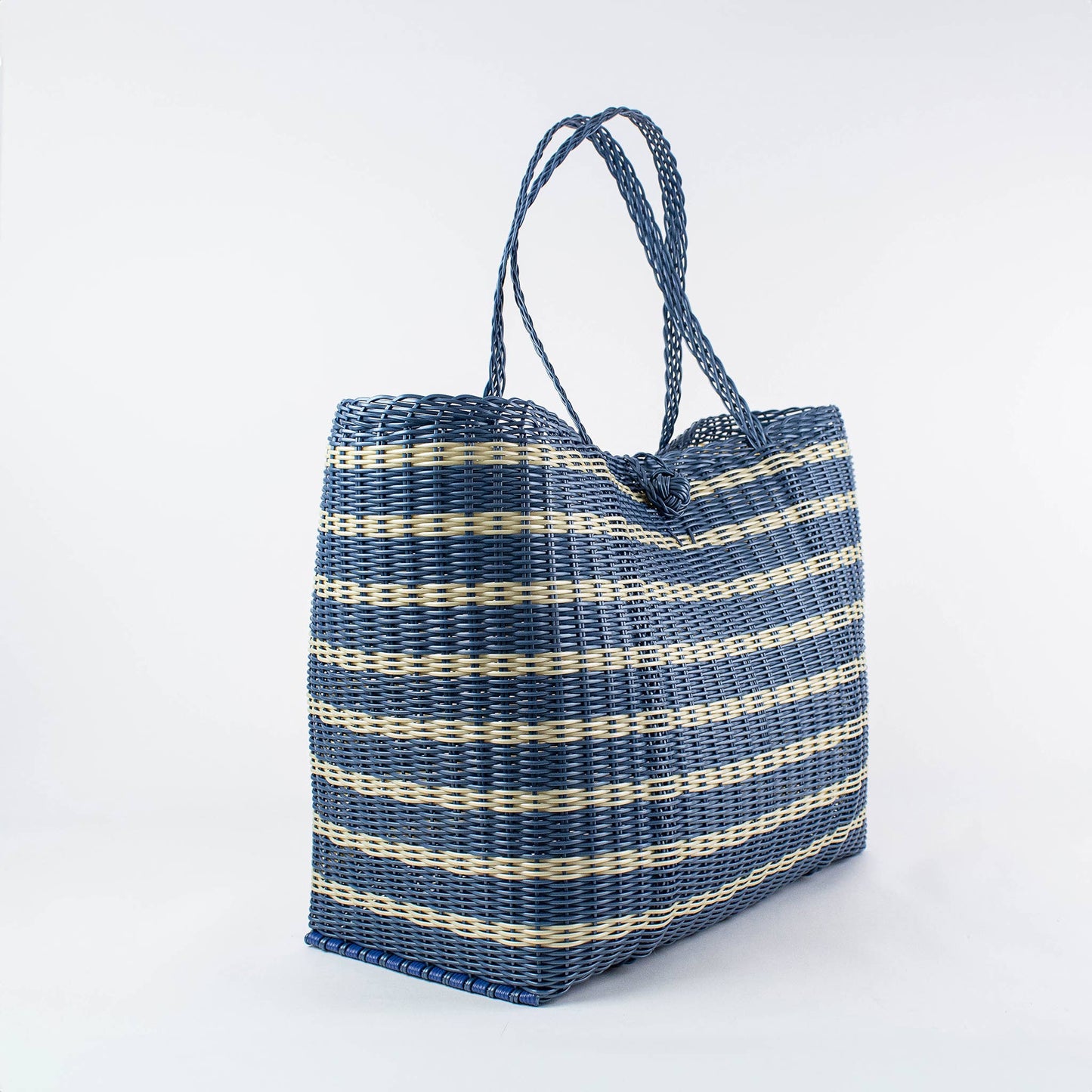 Medium, Sailor Stripe in Fog Blue Tote