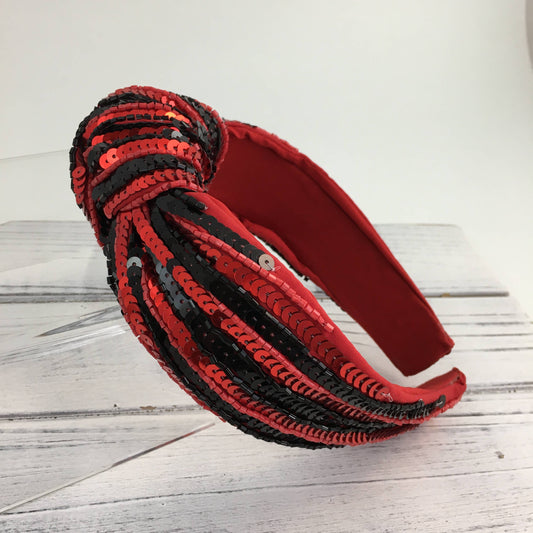 Red and black sequin headband