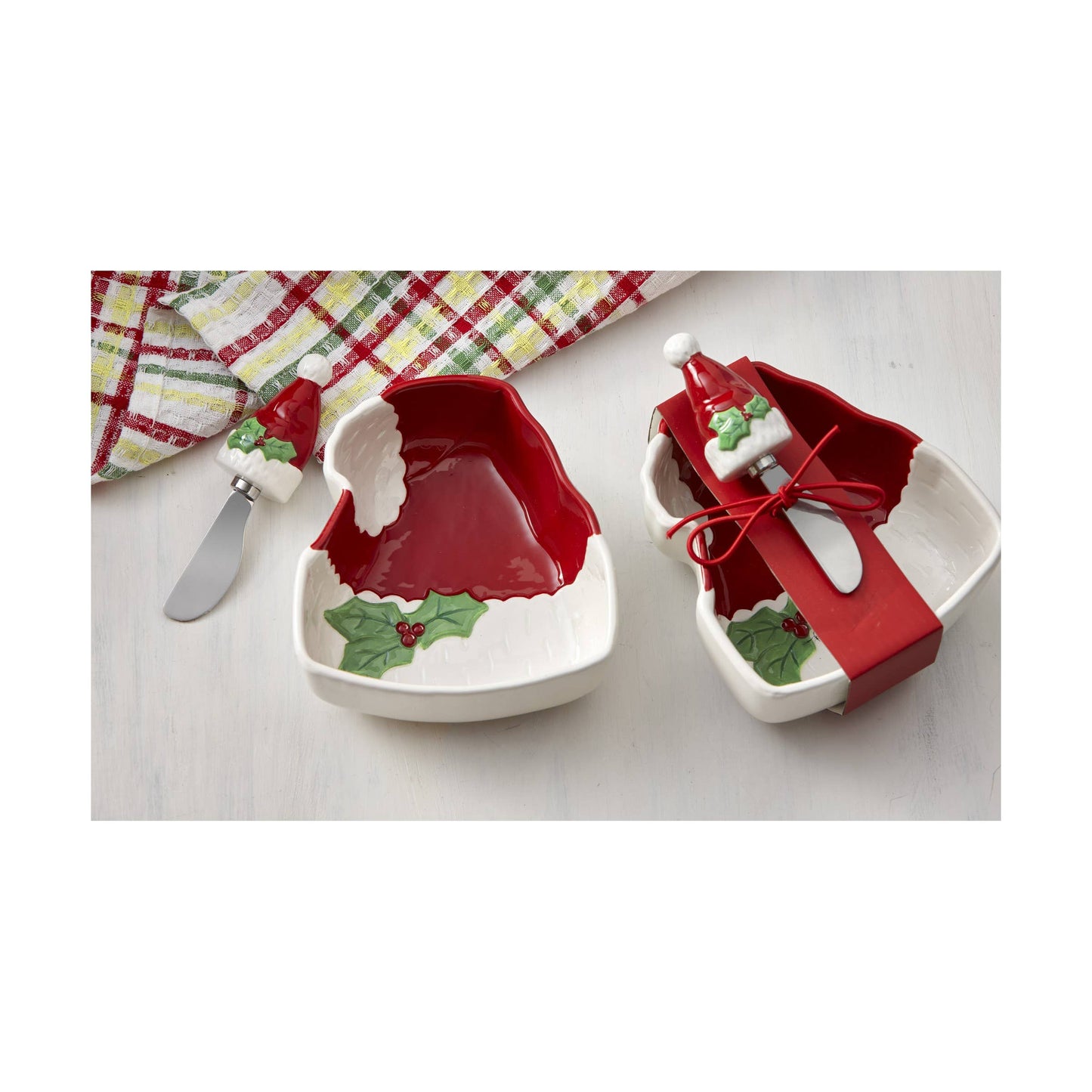 SALE Sculpted Hat Bowl & Spreader Set of 2 - Multi